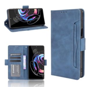 For Motorola Moto Edge 20 Pro/Edge S Pro Skin Feel Calf Pattern Horizontal Flip Leather Case with Holder & Card Slots & Photo Frame(Blue) (OEM)