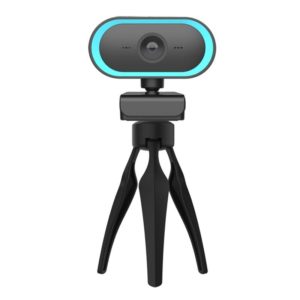 C11 2K Picture Quality HD Without Distortion 360 Degrees Rotate Built-in Microphone Sound Clear Webcams with Tripod(Blue) (OEM)