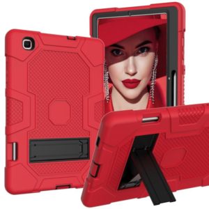 For Samsung Galaxy Tab S6 Lite P610 Contrast Color Robot Shockproof Silicone + PC Protective Case with Holder (Red Black) (OEM)