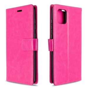 For Galaxy A81 Crazy Horse Texture Horizontal Flip Leather Case with Holder & Card Slots & Wallet & Photo Frame(rose) (OEM)