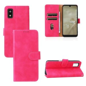 For Sharp Aquos Wish SHG06 Skin Feel Magnetic Buckle Calf Texture PU Phone Case(Rose Red) (OEM)