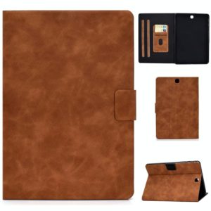 For Samsung Galaxy Tab A 9.7 T550/T555C Cowhide Texture Horizontal Flip Leather Case with Holder & Card Slots & Sleep / Wake-up Function(Brown) (OEM)