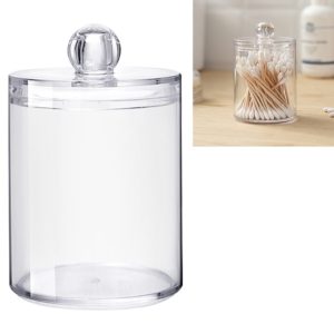 Transparent Round Plastic Cosmetic Box Cotton Swab Storage Box (OEM)
