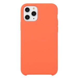 For iPhone 11 Pro Max Solid Color Solid Silicone Shockproof Case(Orange Red) (OEM)