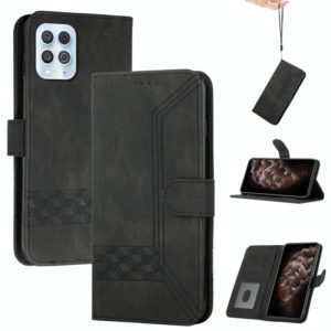 For Motorola Edge S / G100 Cubic Skin Feel Flip Leather Phone Case(Black) (OEM)