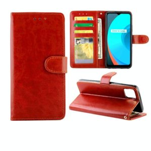 For OPPO Realme C11 Crazy Horse Texture Leather Horizontal Flip Protective Case with Holder & Card Slots & Wallet & Photo Frame(Brown) (OEM)