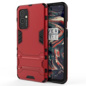 For OnePlus 9 PC + TPU Shockproof Protective Case with Holder(Red) (OEM)