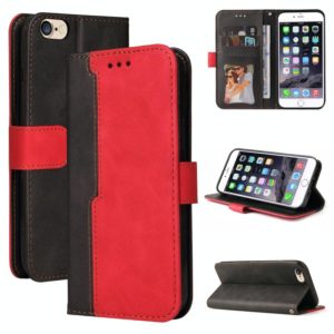 Business Stitching-Color Horizontal Flip PU Leather Case with Holder & Card Slots & Photo Frame For iPhone 6s / 6(Red) (OEM)