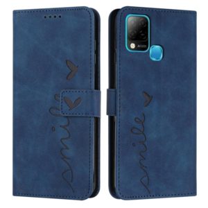 For Infinix Hot 10s Skin Feel Heart Pattern Leather Phone Case(Blue) (OEM)