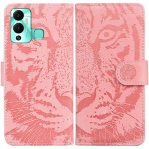 For Infinix Hot 12 Play Tiger Embossing Pattern Horizontal Flip Leather Phone Case(Pink) (OEM)