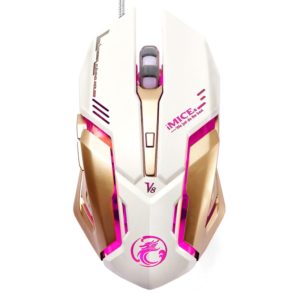 iMICE V8 LED Colorful Light USB 6 Buttons 4000 DPI Wired Optical Gaming Mouse for Computer PC Laptop(White) (iMICE) (OEM)