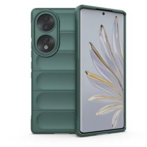 For Honor 70 5G Magic Shield TPU + Flannel Phone Case(Dark Green) (OEM)