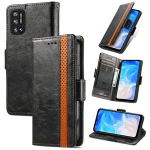 For Doogee N40 Pro CaseNeo Splicing Dual Magnetic Buckle Leather Case with Holder & Card Slots & Wallet(Black) (OEM)