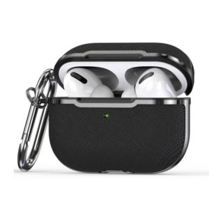 Plated Fabric PC Protective Cover Case For AirPods Pro(Black) (OEM)