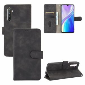 For OPPO Realme XT / X2 / K5 Solid Color Skin Feel Magnetic Buckle Horizontal Flip Calf Texture PU Leather Case with Holder & Card Slots & Wallet(Black) (OEM)