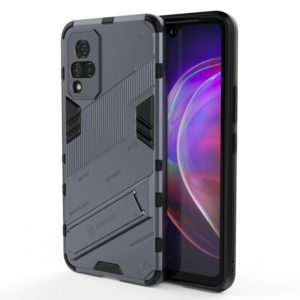 For vivo V21 Punk Armor 2 in 1 PC + TPU Shockproof Case with Invisible Holder(Grey) (OEM)