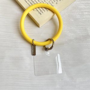 3 PCS Phone Case Silicone Bracelet Keychain Anti-fall Phone Lanyard with Patch(Lemon Yellow) (OEM)