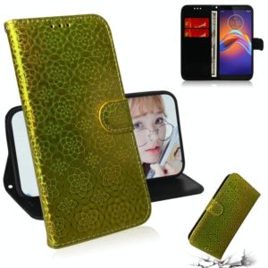 For Motorola Moto E6 Play Solid Hyun Color Magnetic Attraction Horizontal Flip Leather Case with Lanyard, Support Holder & Card Slot & Wallet(Gold) (OEM)