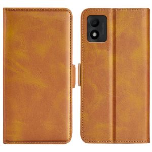 For TCL 303 Dual-side Magnetic Buckle Horizontal Flip Leather Phone Case(Yellow) (OEM)