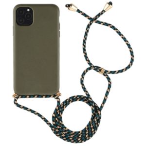 For iPhone 11 TPU Anti-Fall Mobile Phone Case With Lanyard (Green) (OEM)