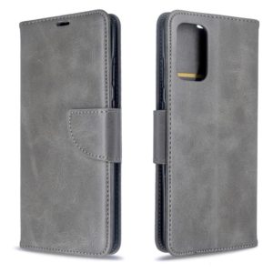 For Galaxy S20+ Retro Lambskin Texture Pure Color Horizontal Flip PU Leather Case with Holder & Card Slots & Wallet & Lanyard(Grey) (OEM)