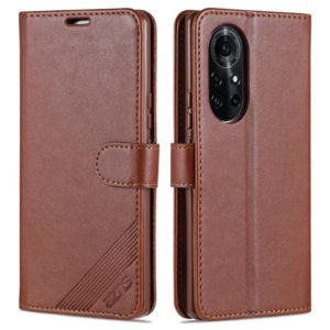For Huawei nova 8 5G AZNS Sheepskin Texture Horizontal Flip Leather Case with Holder & Card Slots & Wallet(Brown) (AZNS) (OEM)
