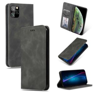 For iPhone 11 Pro Retro Skin Feel Business Magnetic Horizontal Flip Leather Case(Dark Gray) (OEM)