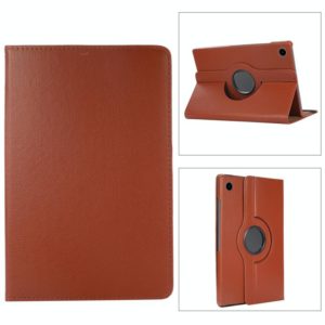 For Samsung Galaxy Tab A8 360 Degree Rotation Litchi Texture Tablet Leather Case with Holder & Sleep / Wake-up Function(Brown) (OEM)