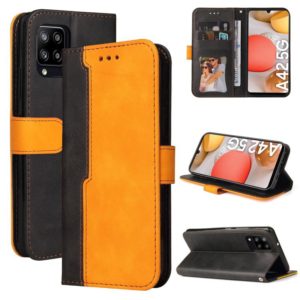 For Samsung Galaxy A42 5G Business Stitching-Color Horizontal Flip PU Leather Case with Holder & Card Slots & Photo Frame(Orange) (OEM)
