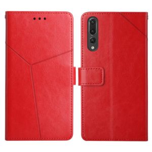 For Huawei P20 Pro Y Stitching Horizontal Flip Leather Phone Case with Holder & Card Slots & Wallet & Photo Frame(Red) (OEM)