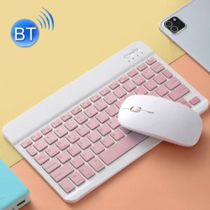 Universal Ultra-Thin Portable Bluetooth Keyboard and Mouse Set For Tablet Phones, Size:10 inch(Pink Keyboard + Pink Mouse) (OEM)