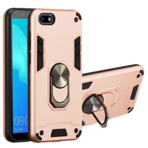 For Huawei Y5 (2018) / Y5 Prime (2018) 2 in 1 Armour Series PC + TPU Protective Case with Ring Holder(Rose Gold) (OEM)
