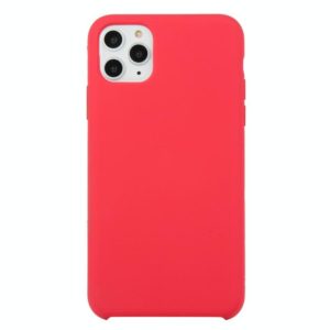 For iPhone 11 Pro Solid Color Solid Silicone Shockproof Case(Rose Red) (OEM)