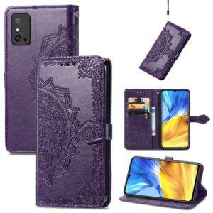 For Honor X10 Max 5G Mandala Flower Embossed Flip Leather Phone Case(Purple) (OEM)