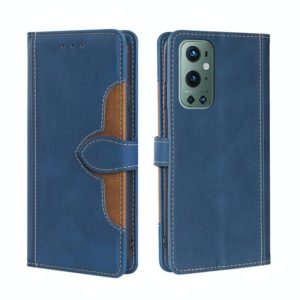 For OnePlus 9 Pro Skin Feel Straw Hat Magnetic Buckle Leather Phone Case(Blue) (OEM)