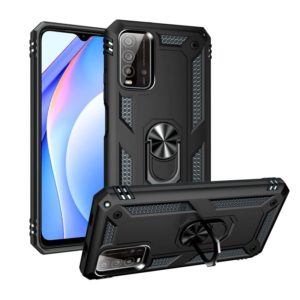 For Xiaomi Redmi Note 9 4G / 9T / 9 Power Shockproof TPU + PC Protective Case with 360 Degree Rotating Holder(Black) (OEM)