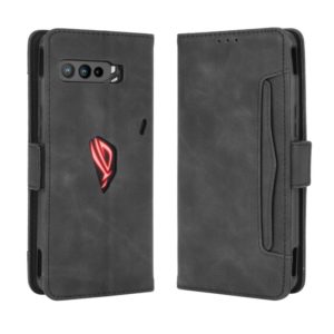 For Asus ROG Phone 3 ZS661KS Wallet Style Skin Feel Calf Pattern Leather Case ，with Separate Card Slot(Black) (OEM)