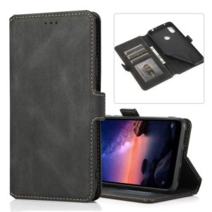 For Xiaomi Redmi Note 6 Retro Magnetic Closing Clasp Horizontal Flip Leather Case with Holder & Card Slots & Photo Frame & Wallet(Black) (OEM)
