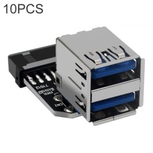 10 PCS 19/20Pin to Dual USB 3.0 Adapter Converter, Model:PH21 (OEM)