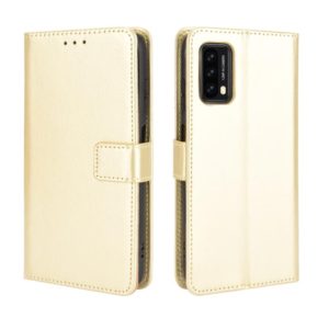 For Blackview A90 Crazy Horse Texture Horizontal Flip Leather Case with Holder & Card Slots & Lanyard(Gold) (OEM)