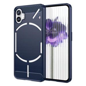 For Nothing Phone 1 Brushed Texture Carbon Fiber TPU Phone Case(Blue) (OEM)