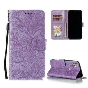 For Motorola Moto G 5G Lace Flower Embossing Pattern Horizontal Flip Leather Case with Holder & Card Slots & Wallet & Photo Frame(Purple) (OEM)