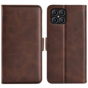 For Honor X8 Dual-side Magnetic Buckle Leather Phone Case(Brown) (OEM)