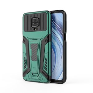 For Xiaomi Redmi Note 9S War Chariot Series Armor All-inclusive Shockproof PC + TPU Protective Case with Invisible Holder(Green) (OEM)