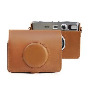 Retro Full Body Camera PU Leather Case Bag with Strap for FUJIFILM instax mini Evo(Brown) (OEM)