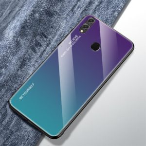 For Huawei Honor 8X Gradient Color Glass Case(Purple) (OEM)