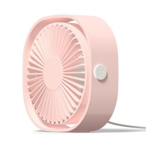 360 Degree Rotation Wind 3 Speeds Mini USB Desktop Fan (Pink) (OEM)