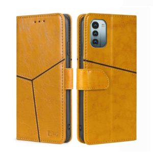 For Nokia G21/G11 Geometric Stitching Horizontal Flip TPU + PU Leather Phone Case(Yellow) (OEM)