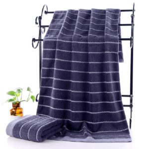 32-strand Cotton Wave Absorbent and Durable Bath Towel(Gray Blue) (OEM)