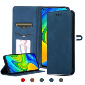 For Redmi Note 9 / Redmi 10X 4G Retro Skin Feel Business Magnetic Horizontal Flip Leather Case(Navy Blue) (OEM)